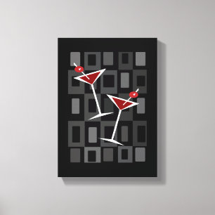 Retro Martini Canvas Afdruk