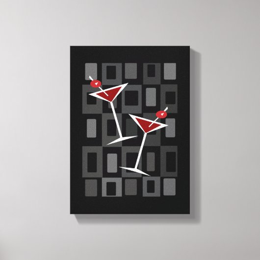 Retro Martini Canvas Afdruk (Voorkant)