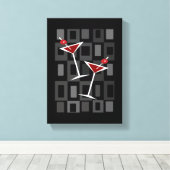 Retro Martini Canvas Afdruk (Insitu (Houten vloer))