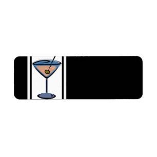 Retro Martini Cocktail Adreslabels Etiket