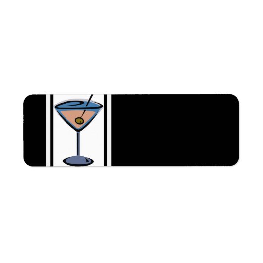 Retro Martini Cocktail Adreslabels Etiket (Voorkant)