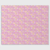 Retro Martini Cocktail Flute Glass Festive Pink Cadeaupapier (Vlak)