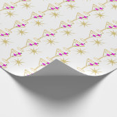 Retro Martini Cocktail Glass Festive Pink Olive Cadeaupapier (Hoek)
