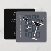 Retro Martini Cocktail Party Uitnodigingen (Voorkant / Achterkant)