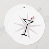 Retro Martini Cocktail Party Uitnodigingen (Voorkant / Achterkant)