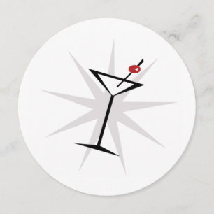 Retro Martini Cocktail Party Uitnodigingen