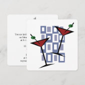 Retro Martini Cocktail Party Uitnodigingen (Voorkant / Achterkant)