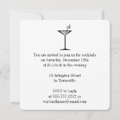 Retro Martini Cocktail Party Uitnodigingen (Achterkant)