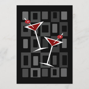 Retro Martini Cocktail Party Uitnodigingen