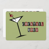 Retro Martini Cocktail Party Uitnodigingen (Voorkant / Achterkant)