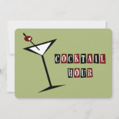 Retro Martini Cocktail Party Uitnodigingen (Voorkant)