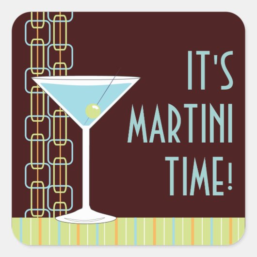 Retro Martini Cocktail Sticker (Voorkant)