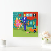 Retro Martini Couple Acrylic Wall klok (Huis)