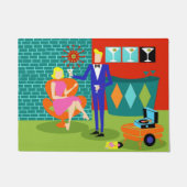 Retro Martini Couple Deuren Mat (Voorkant)