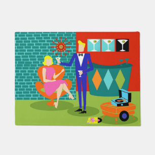 Retro Martini Couple Deuren Mat