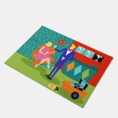 Retro Martini Couple Deuren Mat (Schuin)