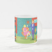 Retro Martini Couple Frosted Glass Mok (Voorkant rechts)