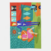 Retro Martini Couple Kitchen Towels Theedoek (Verticaal)