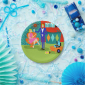 Retro Martini Couple Paper Borden Papieren Bordje (Feest)