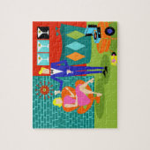 Retro Martini Couple Puzzle Legpuzzel (Verticaal)