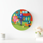 Retro Martini Couple Round Acrylic Wall klok (Huis)
