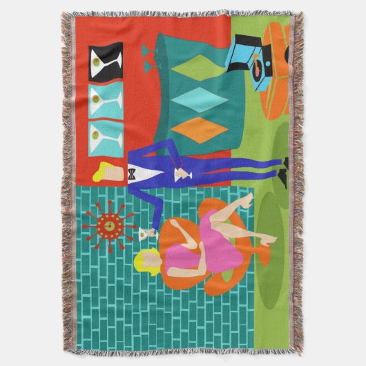 Retro Martini Couple Throw Blanket Deken (Voorkant Verticaal)