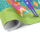 Retro Martini Couple Wrapping Paper Cadeaupapier (Rol Hoek)