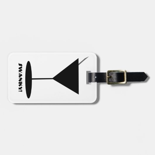 Retro Martini Glass Bagagelabel (Voorkant horizontaal)