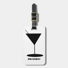 Retro Martini Glass Bagagelabel