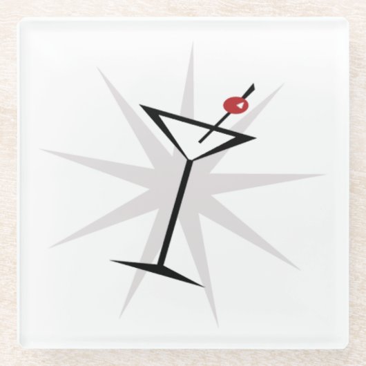 Retro Martini Glazen Onderzetter (Voorkant)