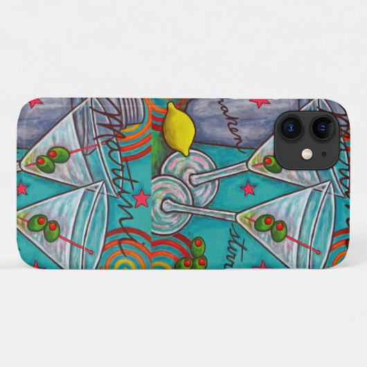 Retro Martini Iphone Case (Achterkant (horizontaal))