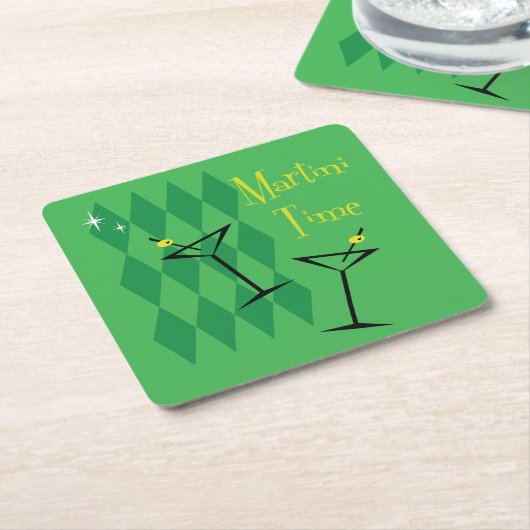 Retro Martini Kartonnen Onderzetters (Schuin)