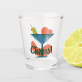 Retro Martini Madness Cheers Shot Glass Shot Glas (Voorkant)
