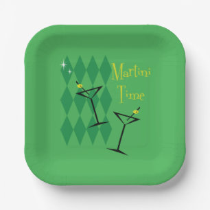 Retro Martini Napkins Papieren Bordje