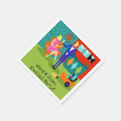 retro martini paar papieren servetten (Hoek)