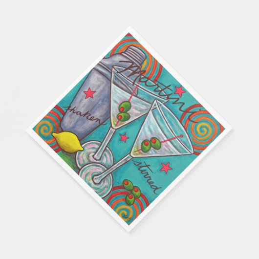 Retro Martini Papieren servetten (Hoek)