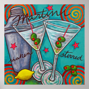 Retro Martini Poster van Lisa Lorenz