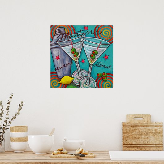 Retro Martini Poster van Lisa Lorenz (Keuken)