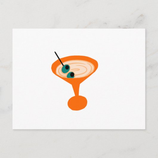 Retro Martini Time Briefkaart (Voorkant)
