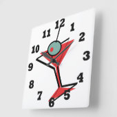 Retro Martini Time Vierkante Klok (Hoek)