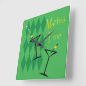 Retro Martini Wall Clock Vierkante Klok (Hoek)
