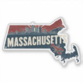 Retro Massachusetts Sticker (Voorkant)