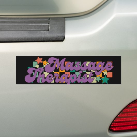 Retro Massage Therapist Bumpersticker (Op auto)
