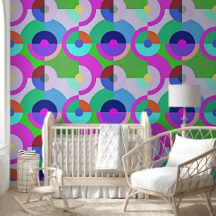 Retro massief geometrisch vormenpatroon 5 behang