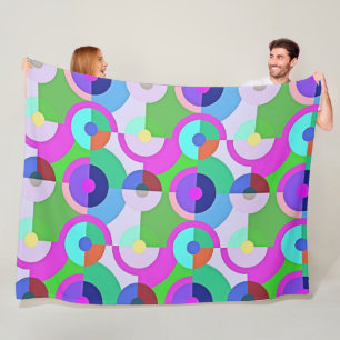 Retro massief geometrisch vormenpatroon 5 fleece deken