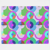 Retro massief geometrisch vormenpatroon 5 fleece deken (Voorkant (Horizontaal))