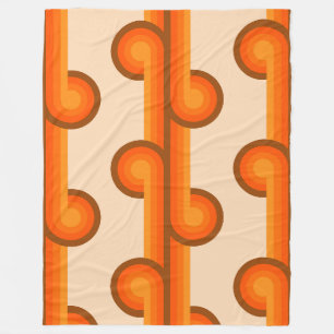 Retro massief geometrisch vormpatroon 1 fleece deken