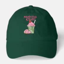 Retro Matcha Club Esthetische Baseballpet - Schatt