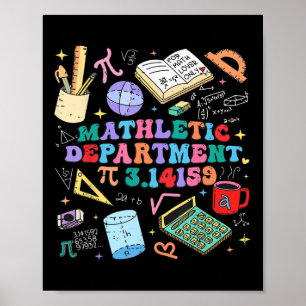 Retro Mathletic Department Pi Dag 3.14 Grappige Wi Poster