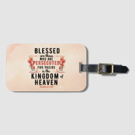 Retro Matteüs 5:10 Poppies Waterverf Bagagelabel